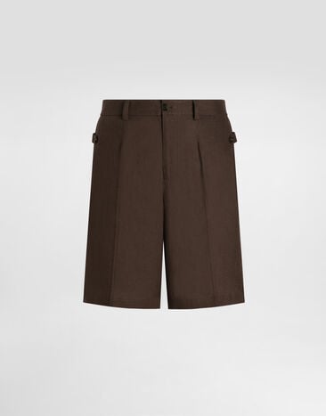 Dolce & Gabbana Pantaloni jogging in lino Marrone GP134TFU4LG