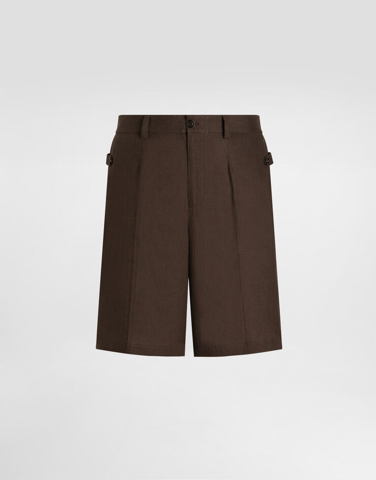 Dolce & Gabbana Pantaloni jogging in lino Marrone GP134TFU4LG