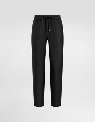 Dolce & Gabbana Silk and gabardine jogging trousers Black GP03FTFUTAX