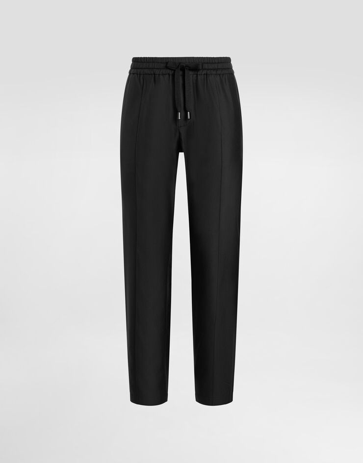 Dolce & Gabbana Silk and gabardine jogging trousers Black GP03FTFUTAX