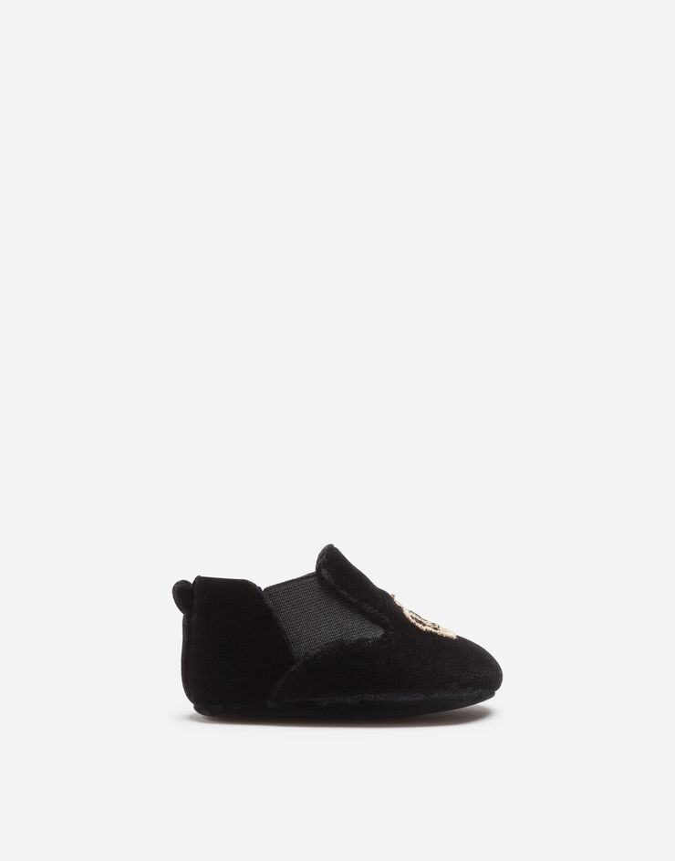 Dolce & Gabbana Zapatos sin cordones de terciopelo con parche de corona Negro DK0070AE328