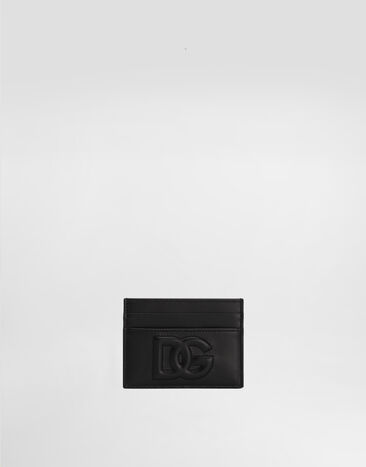 Dolce & Gabbana 카프스킨 DG 로고 카드 홀더 블랙 BI0330AG081