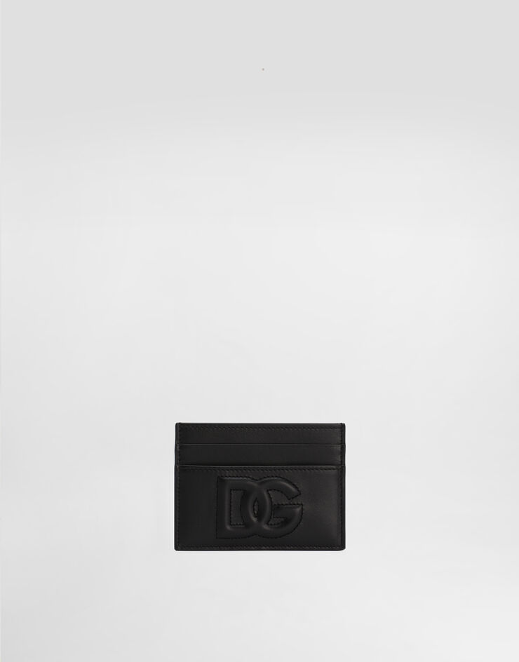 Dolce & Gabbana Calfskin card holder with DG logo Schwarz BI0330AG081