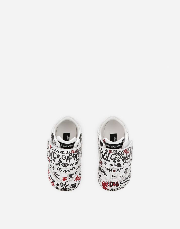 Dolce & Gabbana Lambskin low-top sneakers with graffiti print Multicolor DK0117AC514