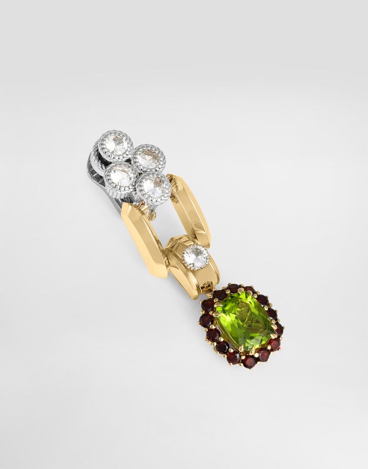 Dolce & Gabbana Eleganza Earrings 18-carat white and yellow gold, peridots, garnets and sapphires  WESA7GWPER1
