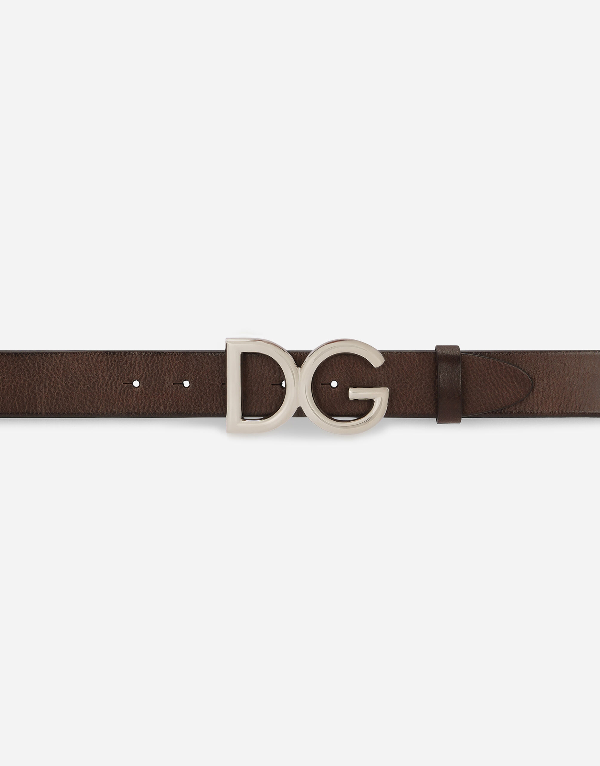 DOLCE&GABBANA メンズ ベルト ブラウン DOLCE&GABBANA - ドルチェ&ガッバーナ D&G ドルガバ ロゴ レザー