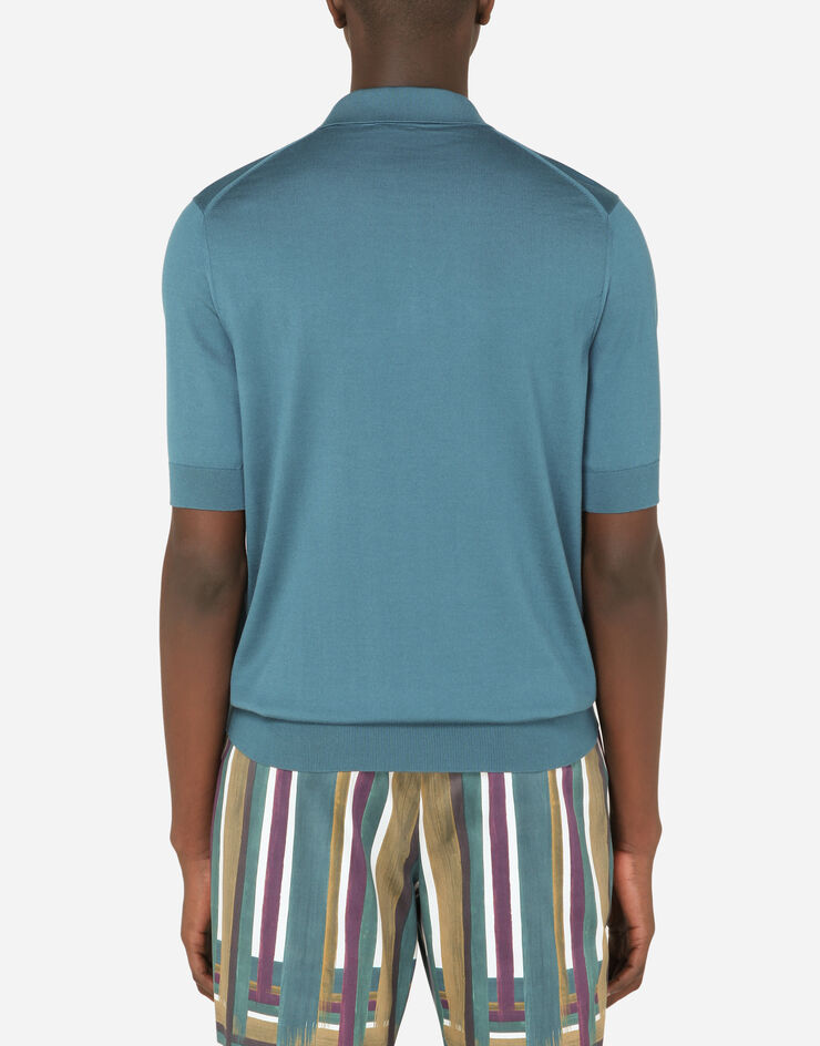 Dolce & Gabbana Silk polo shirt BLEU GXA87TJASML