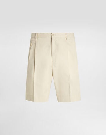 Dolce & Gabbana Cotton gabardine bermuda shorts Beige GW0MAZFU6ZE