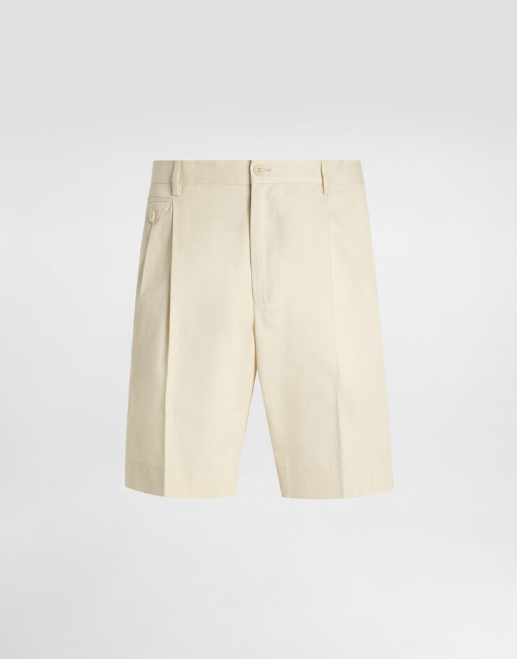 Dolce & Gabbana Cotton gabardine bermuda shorts Beige GW0MAZFU6ZE