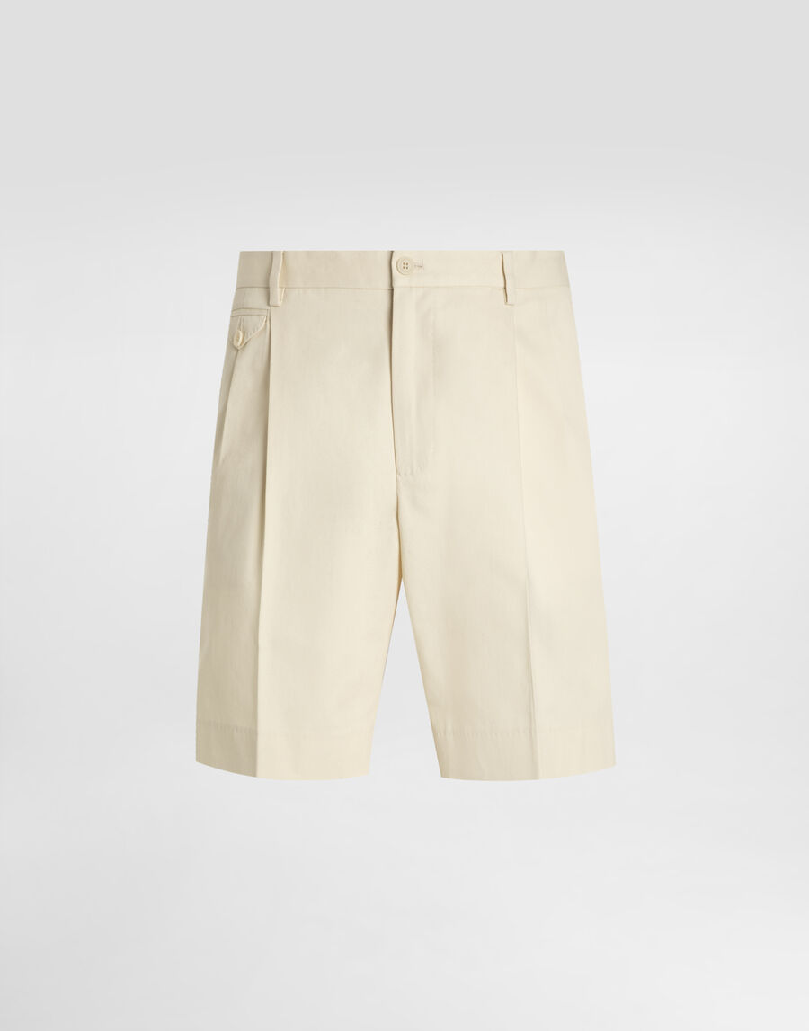 Cotton gabardine bermuda shorts