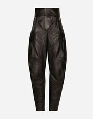 Dolce & Gabbana High-waisted leather biker pants Black FTAM2TFJRD0