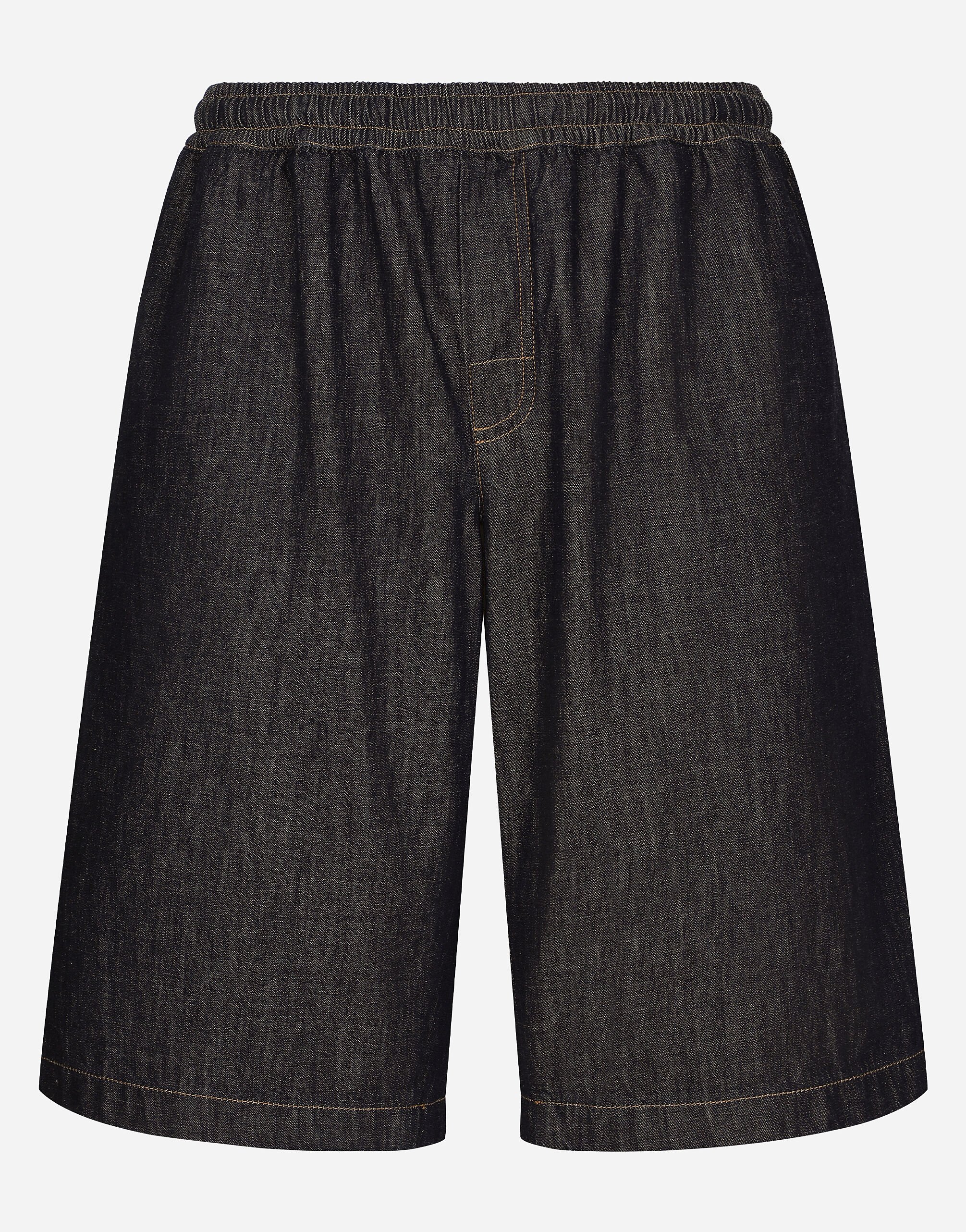 Dolce & Gabbana Denim jogging shorts with embroidery Print G5IX8THS5RU