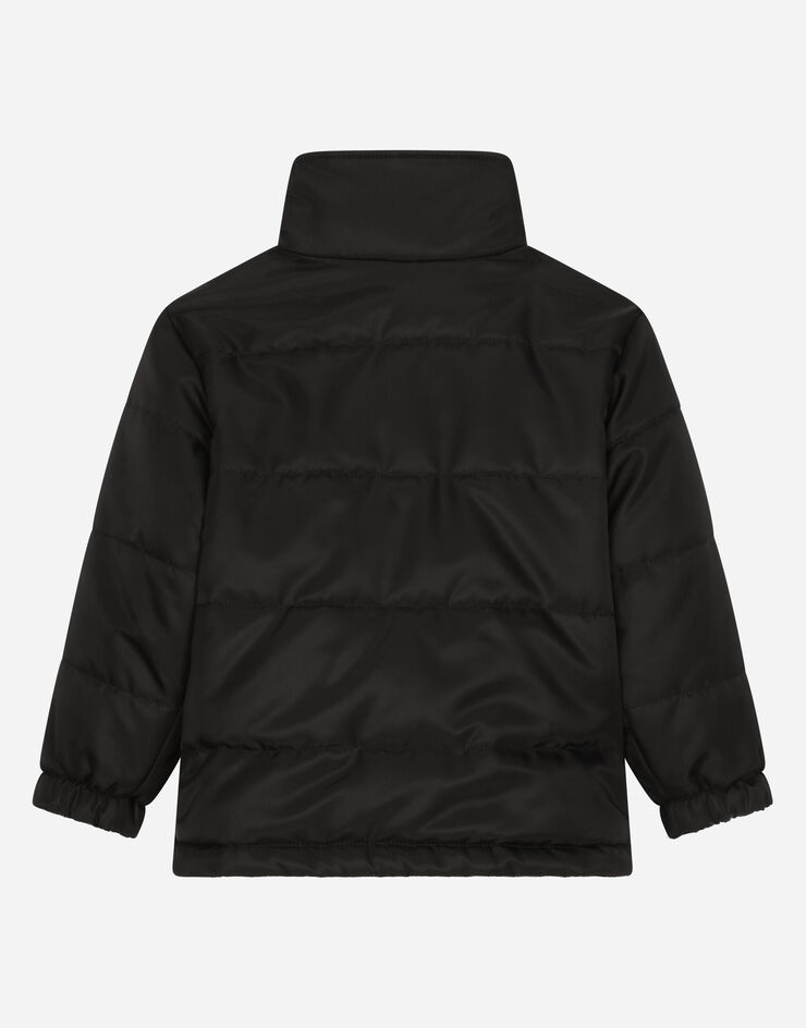 Dolce & Gabbana Blouson en nylon avec plaquette à logo Noir L4JB5DFUSXV