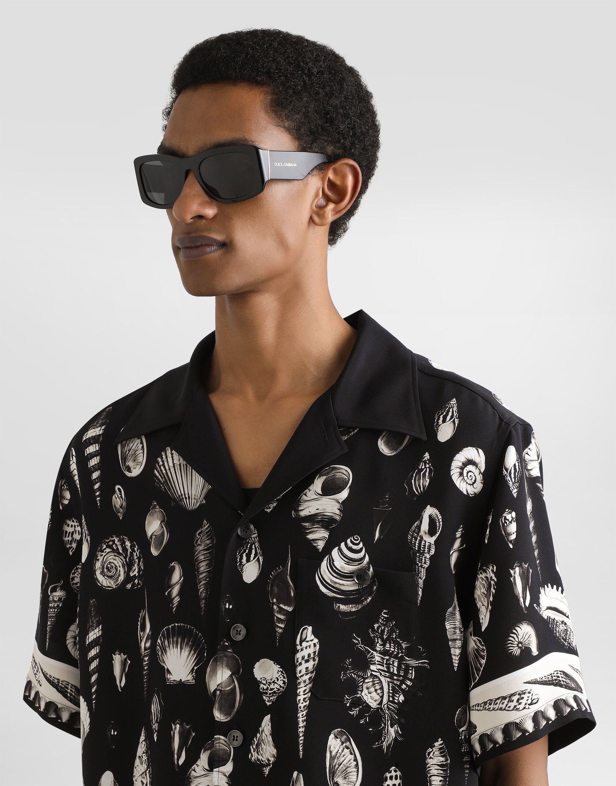 Multicolorのメンズ シェルプリント マロカンクレープ アロハ Multicolorのメンズ シェルプリント マロカンクレープ アロハ