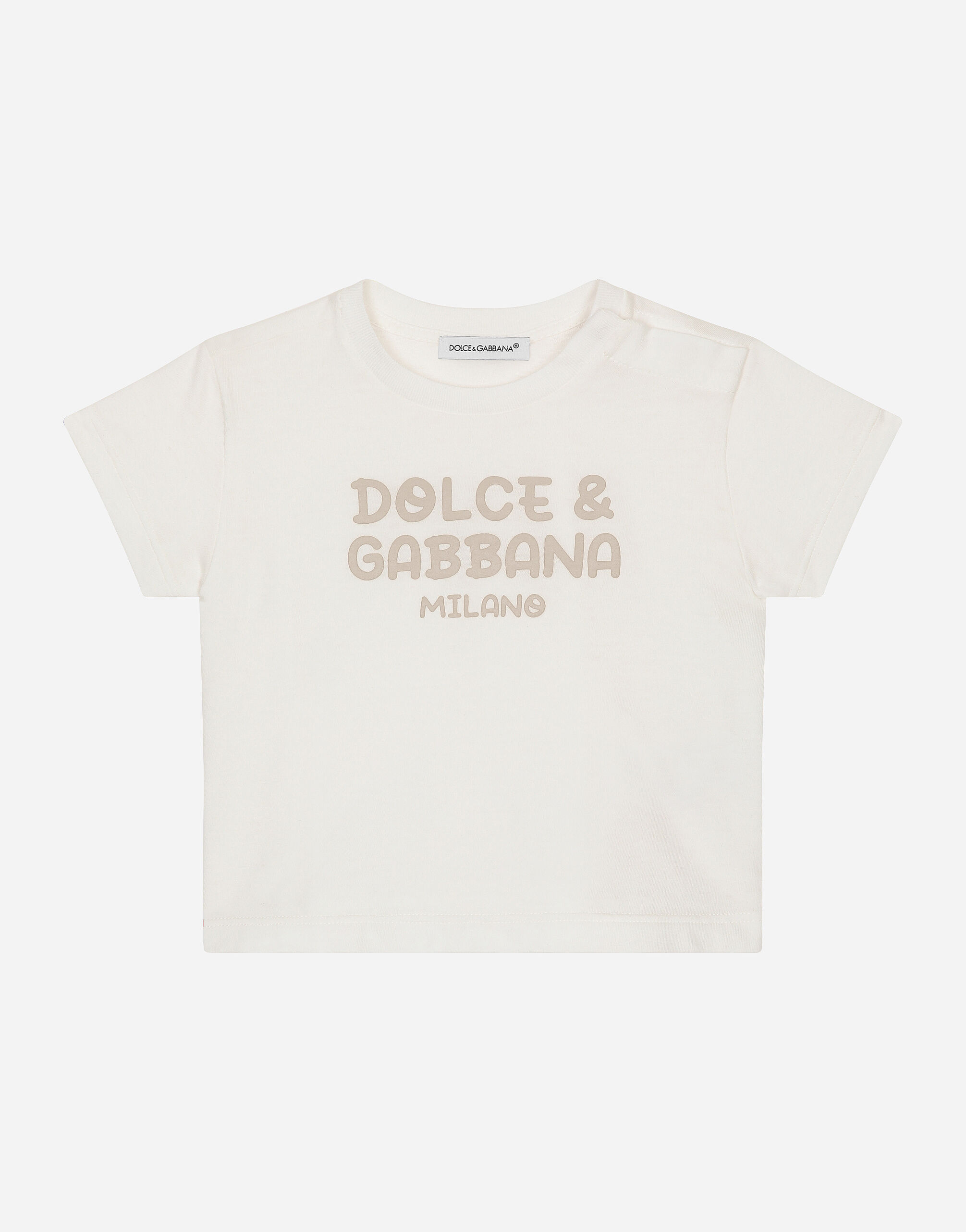 Dolce & Gabbana Jersey-T-Shirt mit Dolce&Gabbana-Logo Drucken L1JWITHS7O3