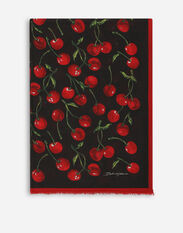 Dolce & Gabbana Cherry-print cashmere and modal scarf (135x200) Black FTAG1TG9921