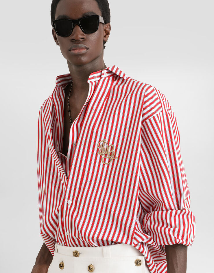 Dolce & Gabbana Camisa en popelina a rayas Dolce & Gabbana Camisa en popelina a rayas Multicolor G5OV2ZFR54A