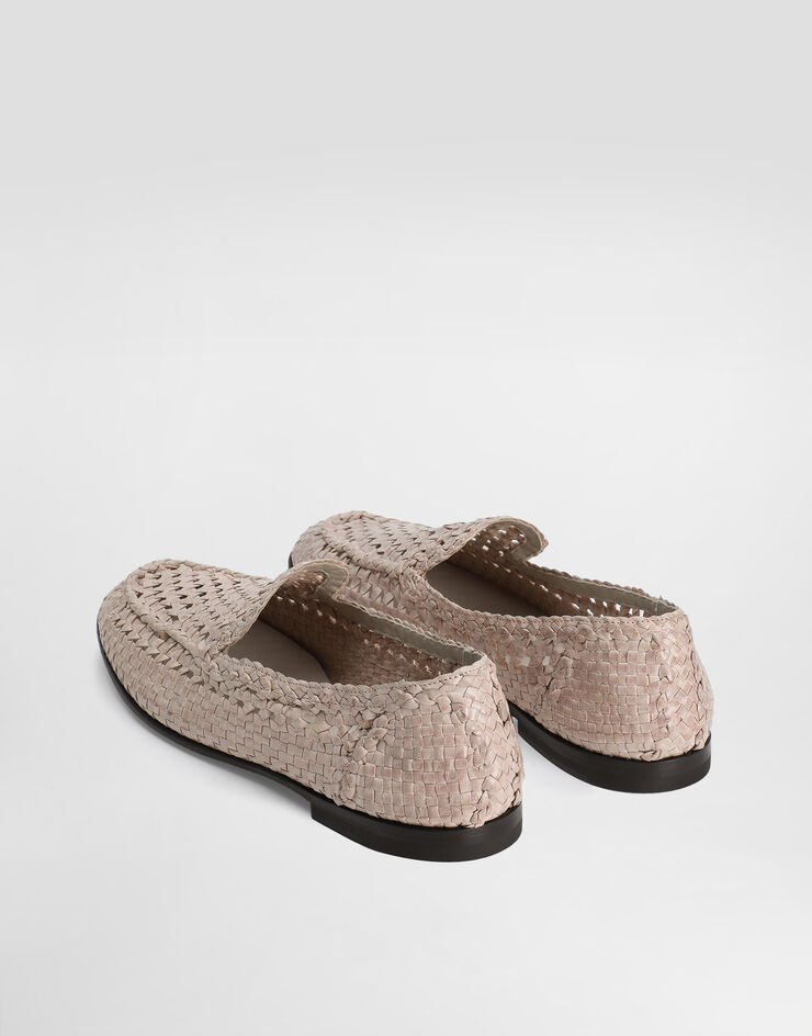 Dolce & Gabbana Polished goatskin slippers Beige A50481A6M71