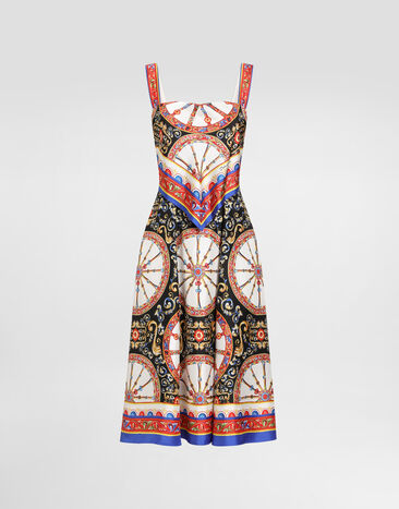 Dolce & Gabbana Carretto-print twill dress Multicolor F6TZBTGDDTI