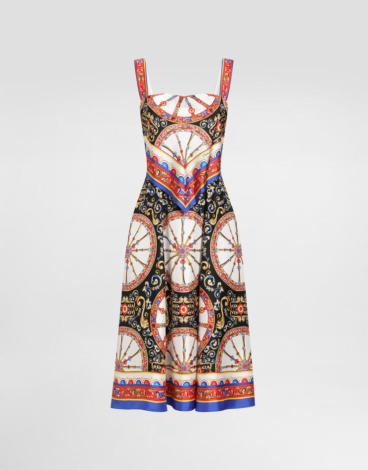 Dolce & Gabbana Carretto-print twill dress Multicolor F6TZBTGDDTI