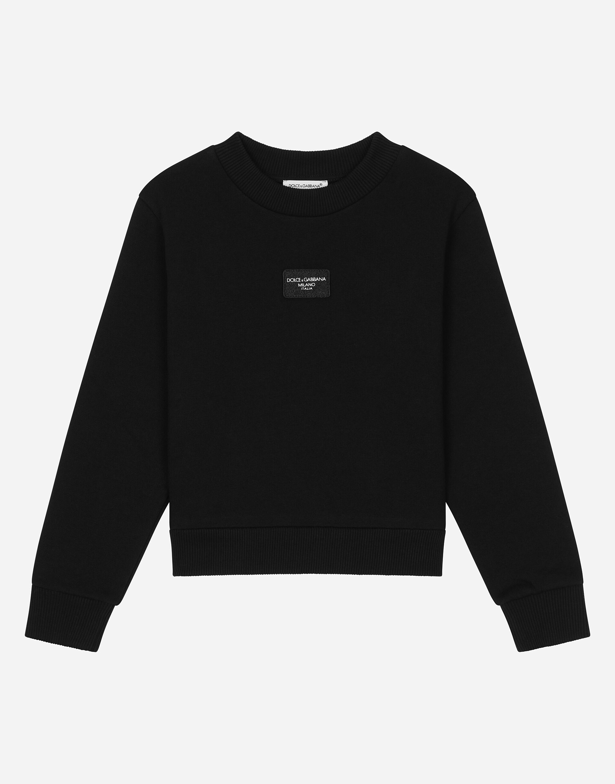 Dolce & Gabbana Sweatshirt aus Jersey mit Logoplakette Drucken L5JTMEG7K4F
