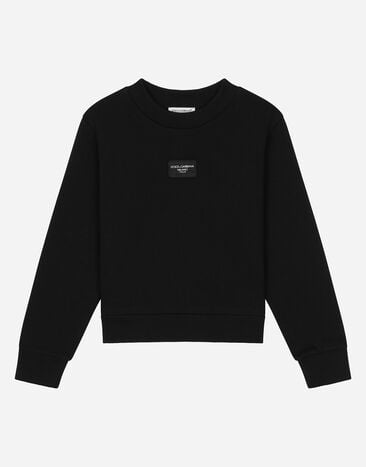 Dolce & Gabbana Jersey sweatshirt with logo tag Rosa L5JWABG7L2I