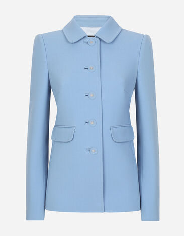 Dolce & Gabbana Single-breasted Gabbana wool crêpe jacket Azure F26P7TFU2L8