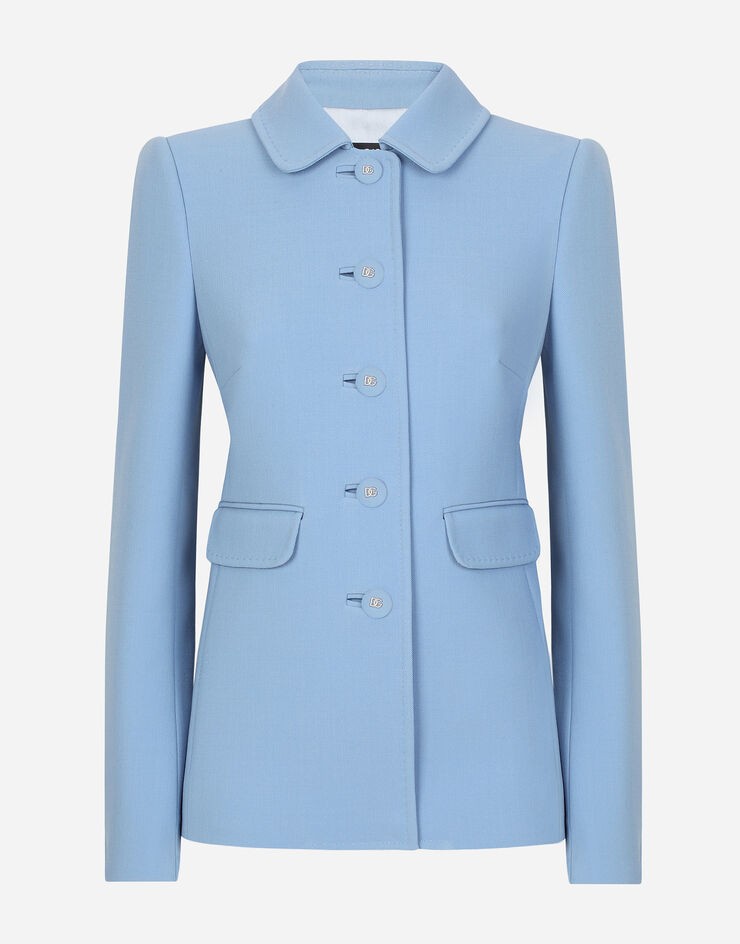Dolce & Gabbana Single-breasted Gabbana wool crêpe jacket Azure F26P7TFU2L8