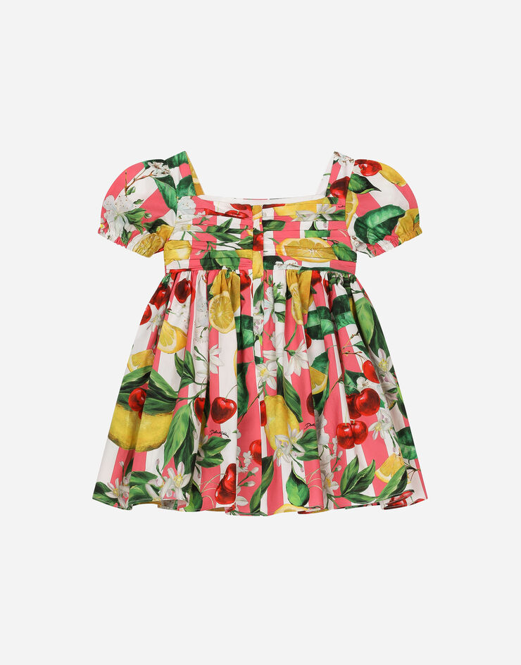 Dolce & Gabbana 블루머 & 레몬 체리 프린트 포플린 드레스 인쇄 L23DV5HS5Q7