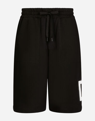 Dolce & Gabbana Jogging shorts with DG logo Black G8PN9TG7M1C