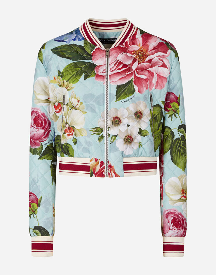 Dolce & Gabbana FLORAL-PRINT NYLON BOMBER JACKET STAMPA FLOREALE F9H36THSM27