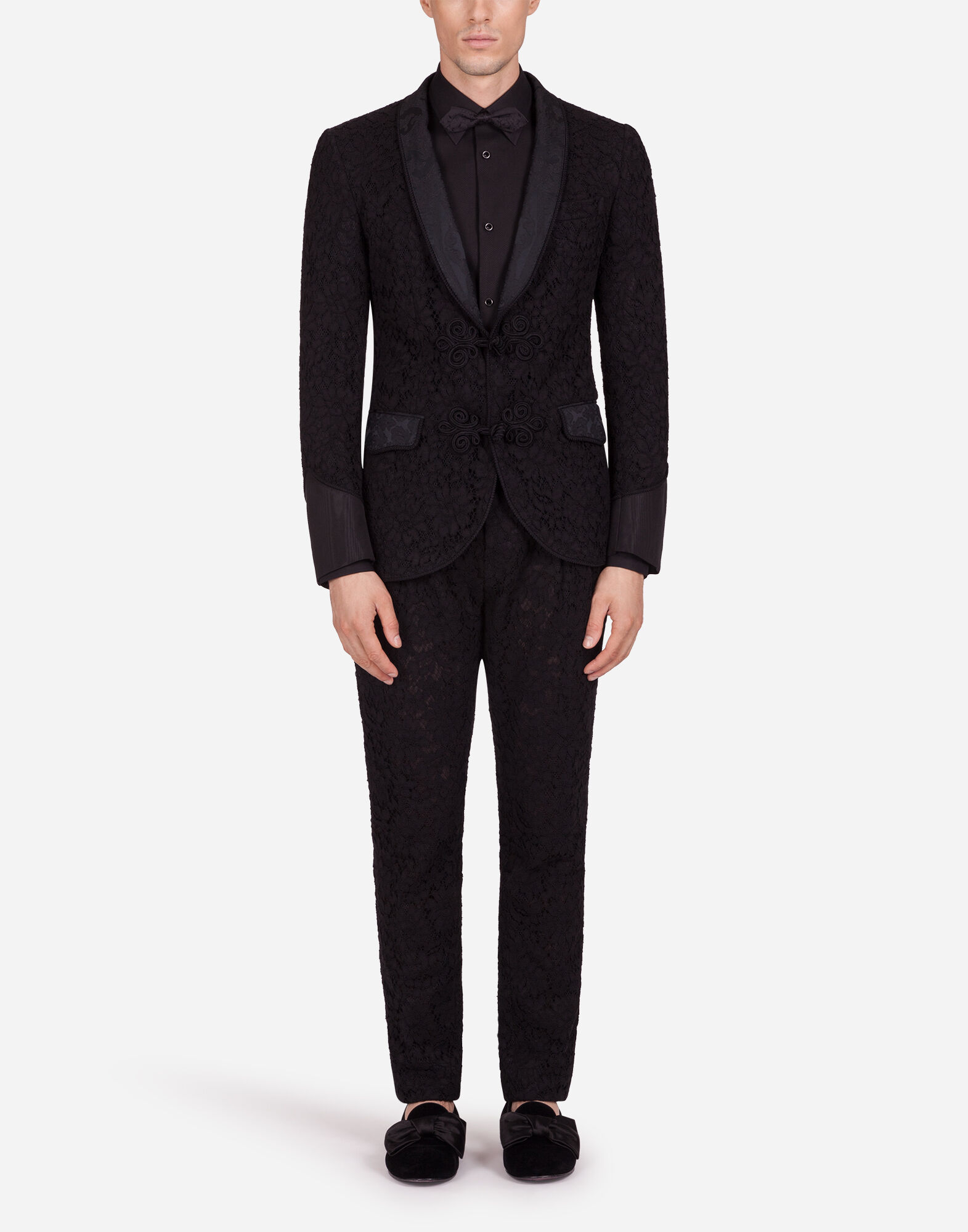 Dolce & Gabbana テーラードジャケット 黒SICILIA ブラックのメンズ Sicilia jacket in cordonnet lace | Dolce&Gabbana®