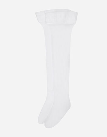 Dolce & Gabbana Hold-up stockings with branded elastic White O4A70TONO28