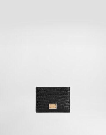 Dolce & Gabbana Iguana-print leather card holder Black BI0330A1095