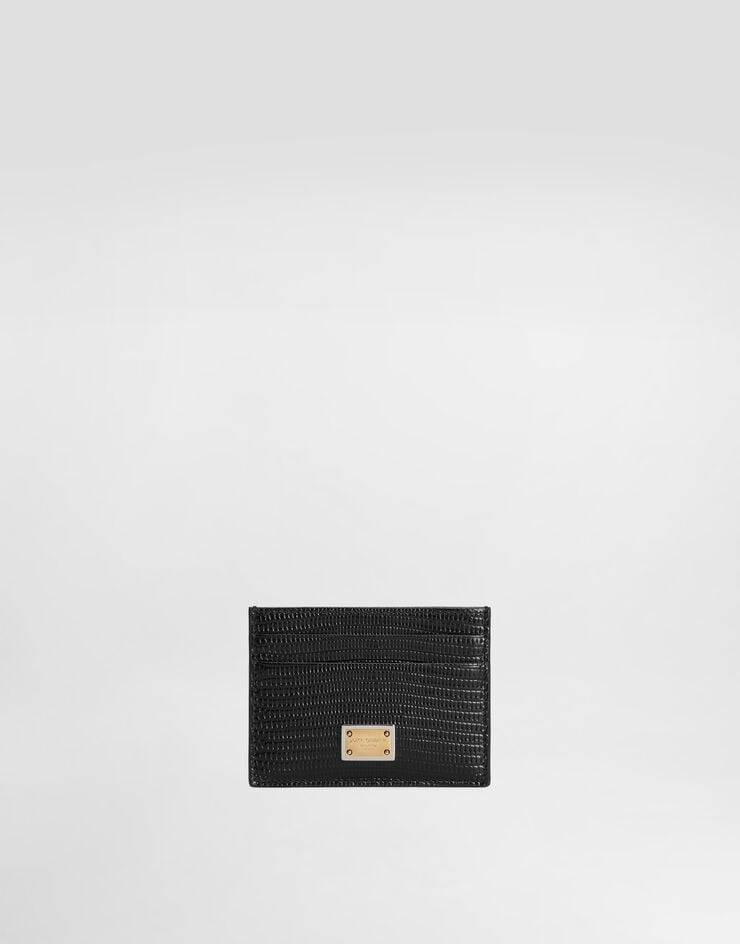 Dolce & Gabbana Iguana-print leather card holder Black BI0330A1095