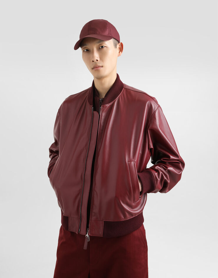 Dolce & Gabbana 山羊皮飞行夹克 枣红 G9BILLHULFY