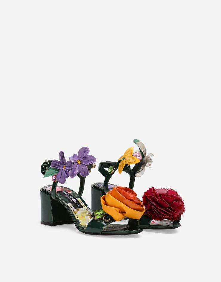 Dolce & Gabbana Sandalia de charol Verde CR1666AS193