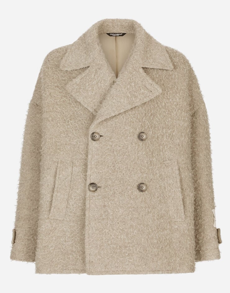 Dolce&Gabbana Vintage-look double-breasted wool and cotton pea coat Beige G037UTFU3RO
