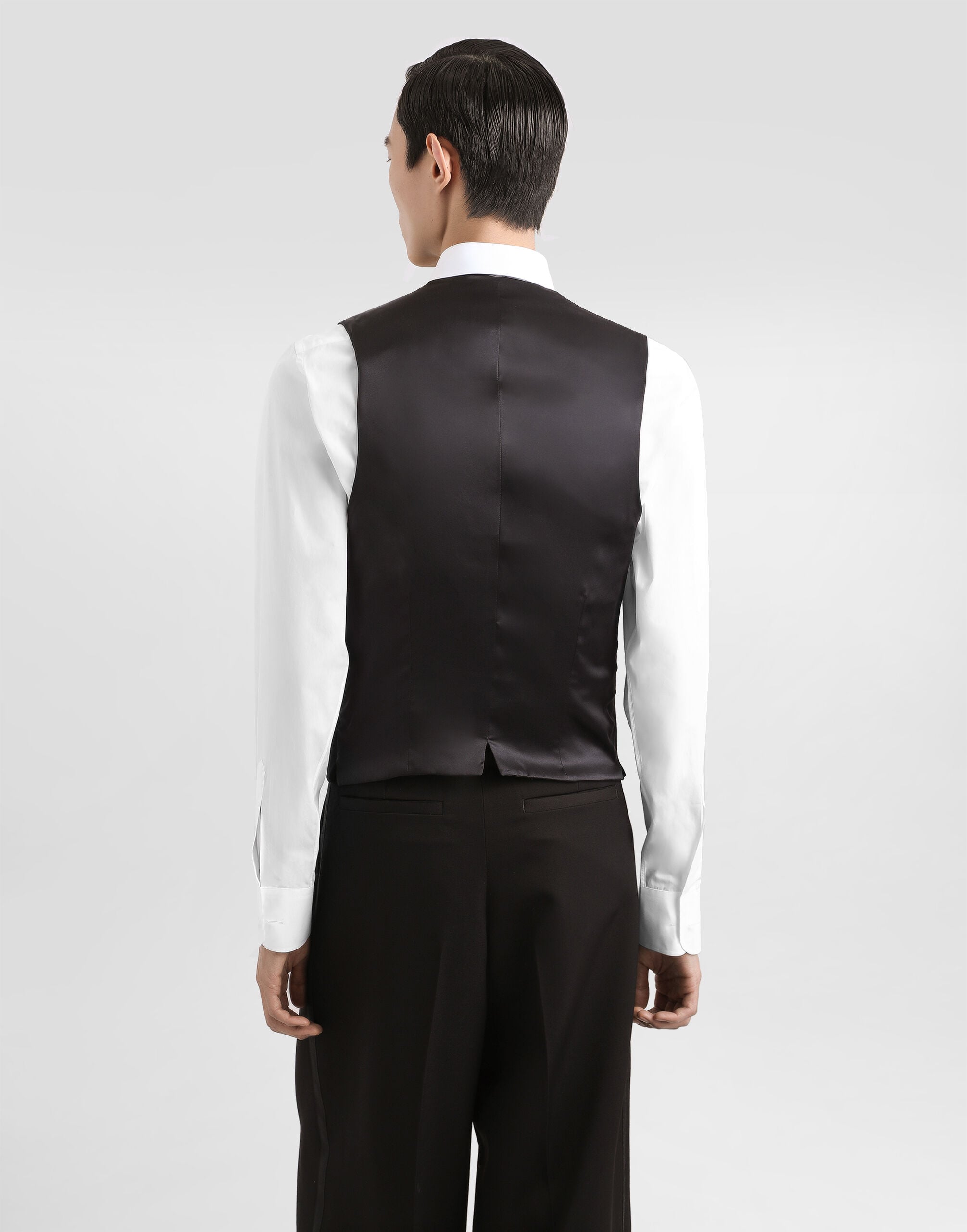 Blackのメンズ Wool and silk vest | Dolce&Gabbana®
