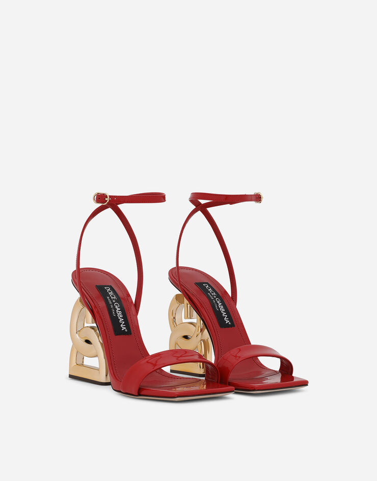 Patent leather sandals with 3.5 heel in Red for | Dolce&Gabbana® US