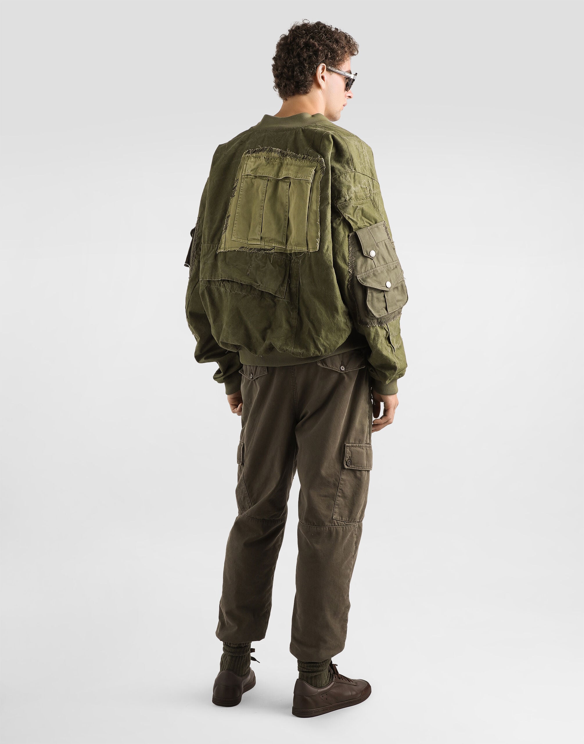 Oversized padded bomber jacket in Green for Men | Dolce&Gabbana® US