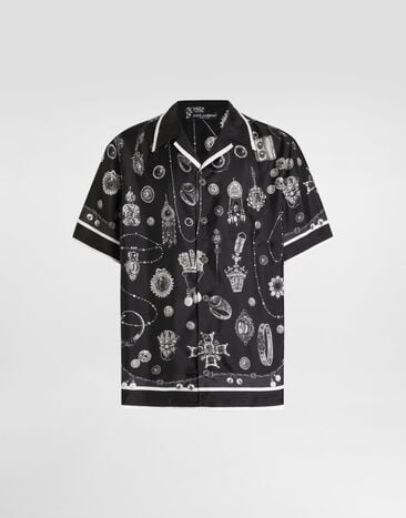 Dolce & Gabbana Medal-print hawaii silk twill shirt Print G5JH9THI1ZR