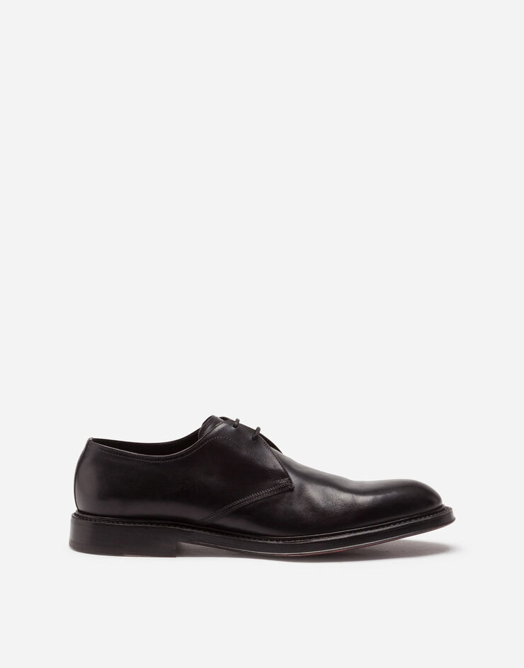 Dolce & Gabbana Hand-painted calfskin derby shoes Negro A10646AX038