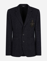 Dolce & Gabbana Check jersey Portofino jacket with patch Brown G2SJ0THUMG4