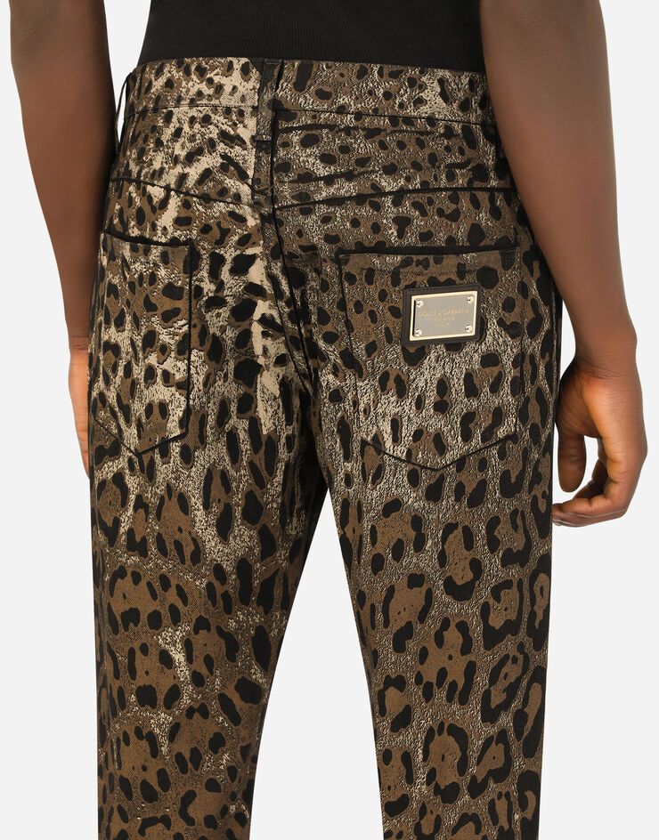 Dolce & Gabbana Loose jeans with DG leopard print Multicolor GYJDADG8EI1