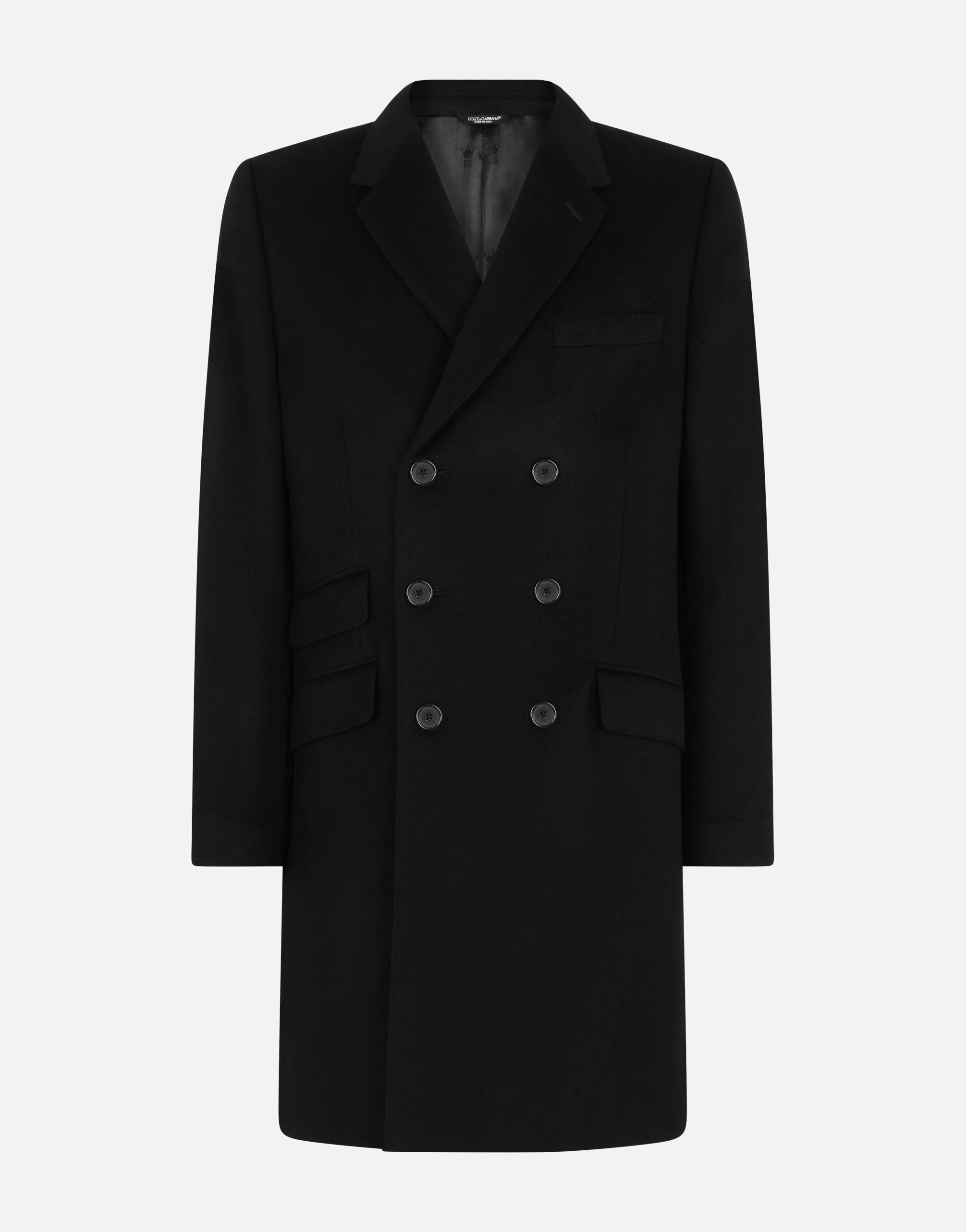 ブラックのメンズ Double-breasted cashmere coat | Dolce&Gabbana®