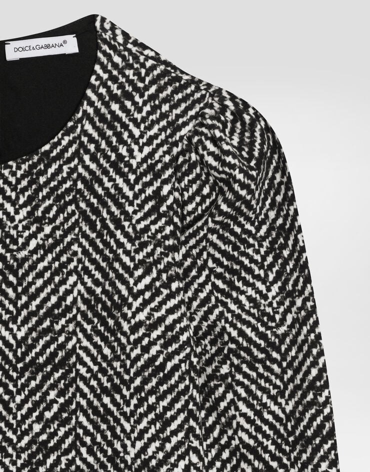 Dolce & Gabbana Interlock dress with chevron print Multicolor L5JDALFSGDZ