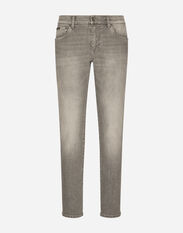 Dolce & Gabbana Slim-fit stretch gray denim jeans Black GY07CDG8KN4