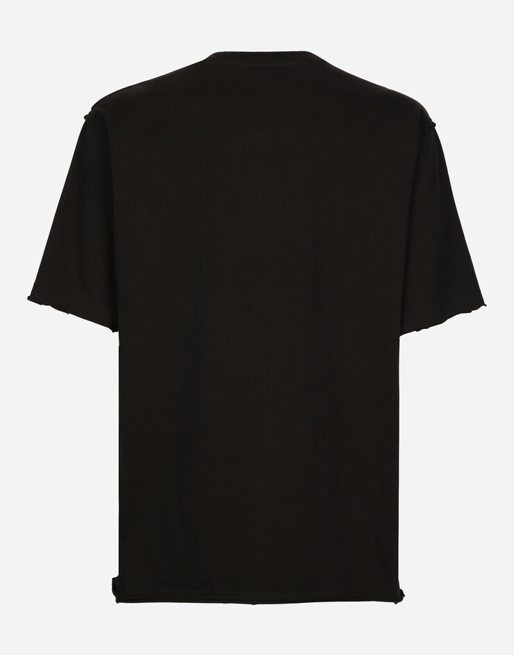 Dolce & Gabbana Camiseta de manga corta con estampado Banano Negro G8RI4TG7K7N