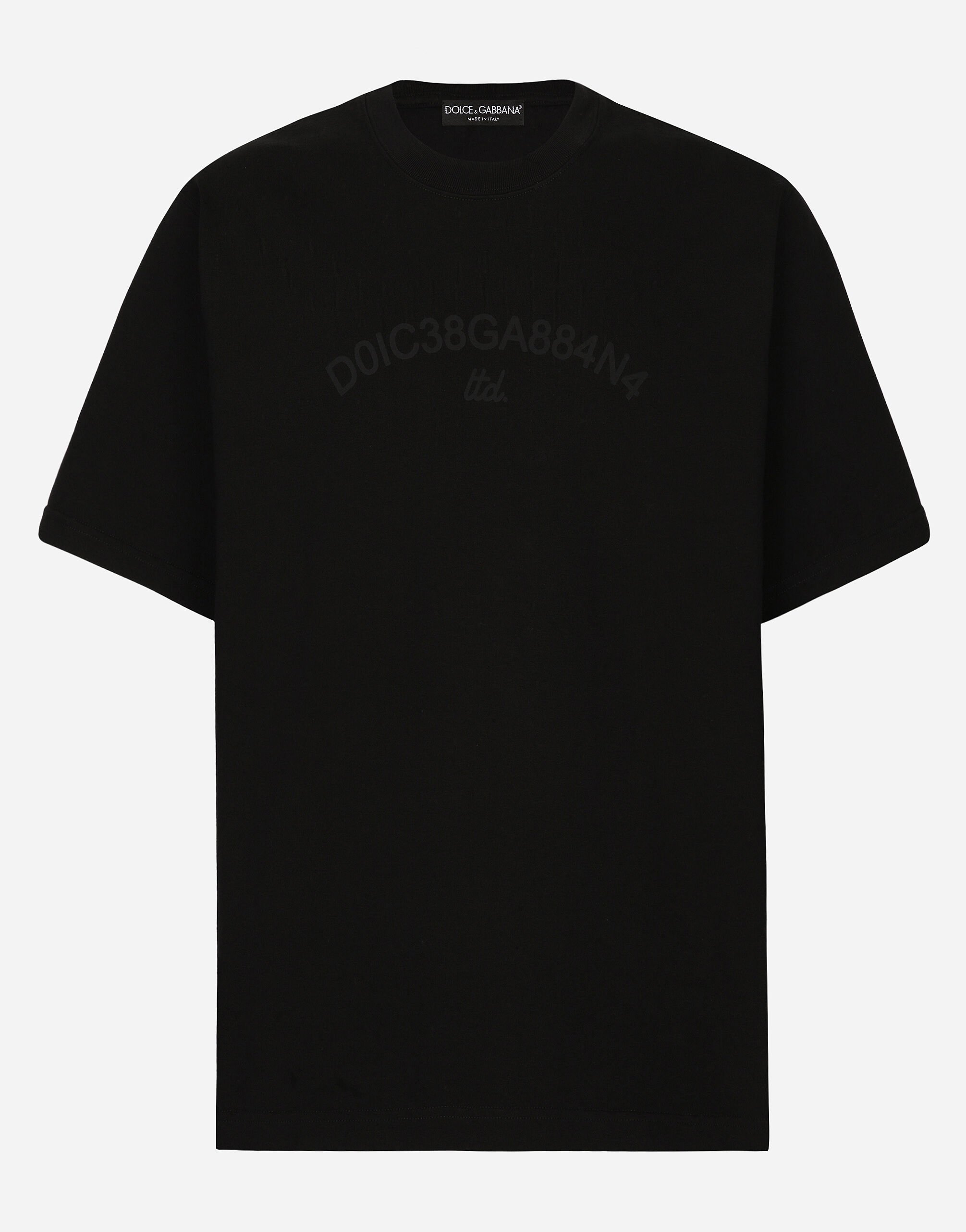 Dolce & Gabbana Cotton T-shirt with Dolce&Gabbana logo Black GXS28TJDMS9
